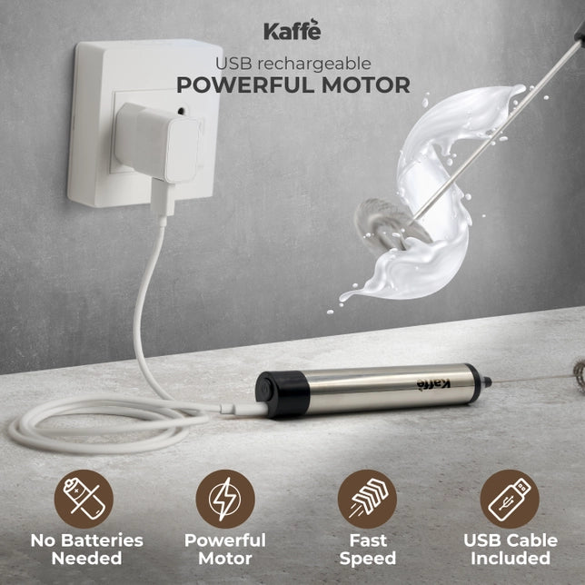 
                  
                    Kaffe Handheld Milk Frother with Stand - USB Rechargeable
                  
                
